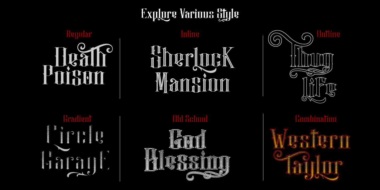 Justify Outline Font preview